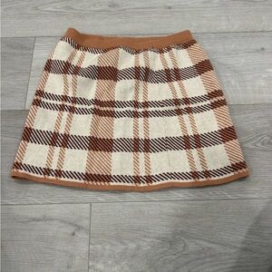 Plaid Brown and Cream Women's Skirt